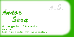 andor sera business card