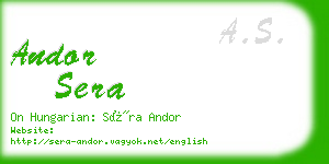 andor sera business card